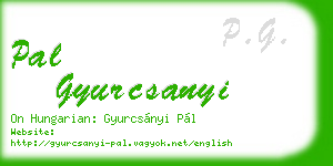 pal gyurcsanyi business card